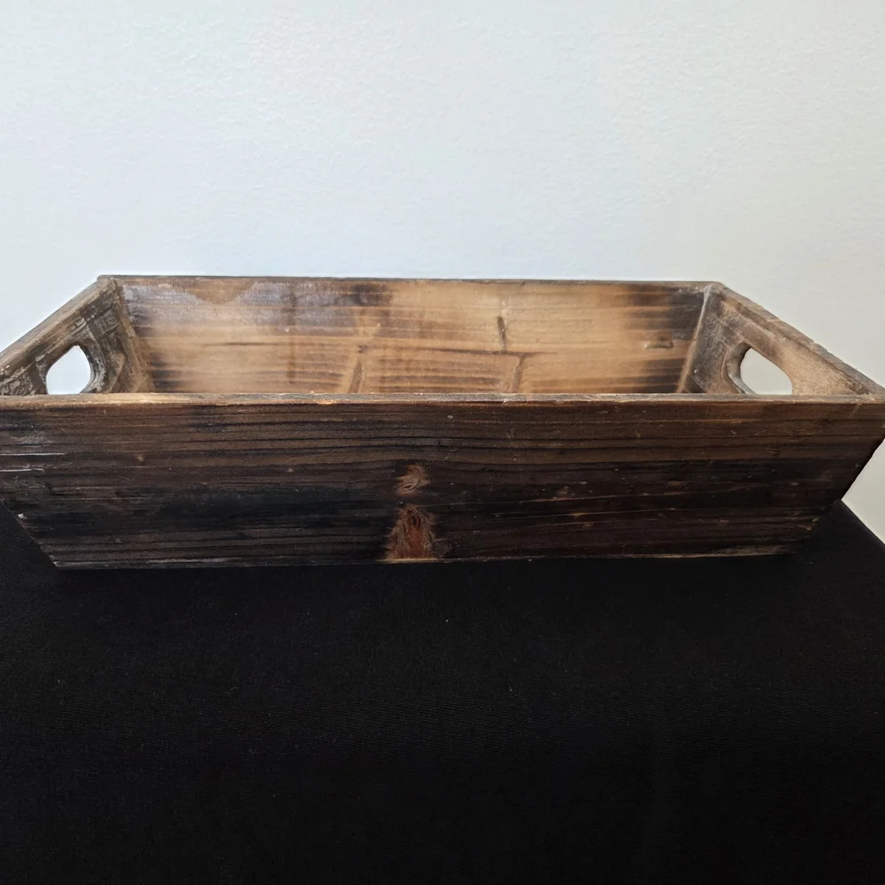 Handcrafted Wooden Bath Vanity Tray - Brown